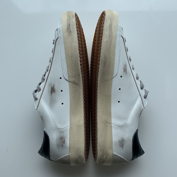 Golden Goose | White & Dark Blue SuperStar low top Leather Sneaker - Picture 4 of 13